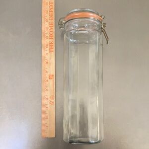 🍝🥫 Vintage 1970s to 1990s  Clear Glass Large Spaghetti Jar Dry Storage🥄🍽
